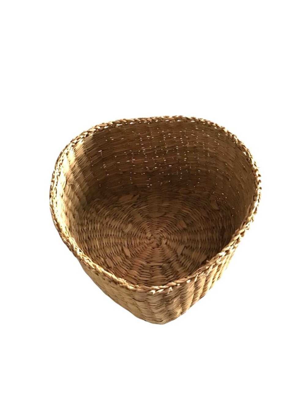 HEART SHAPE SMALL handcrafted STORAGE WICKER BASKET